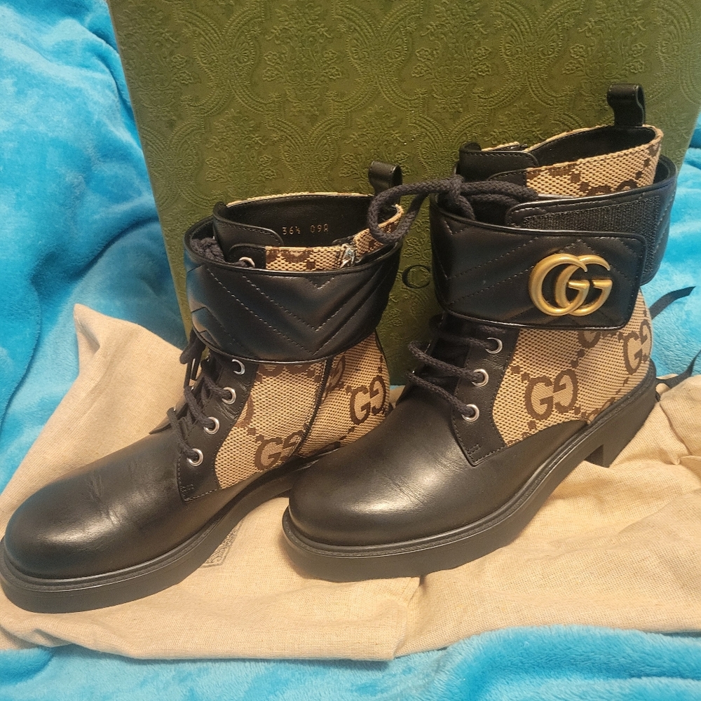 SPECIAL!! Gucci Women's Black and Brown Combat Boots